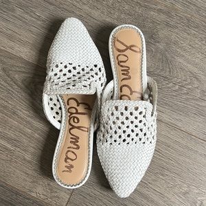 Sam Edelman Clara Woven Mikes Flats White 7.5